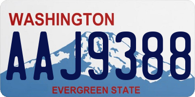 WA license plate AAJ9388