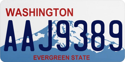 WA license plate AAJ9389