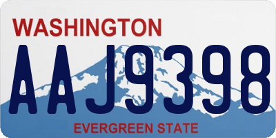 WA license plate AAJ9398