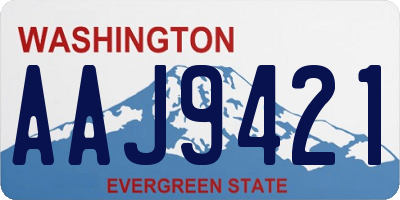 WA license plate AAJ9421
