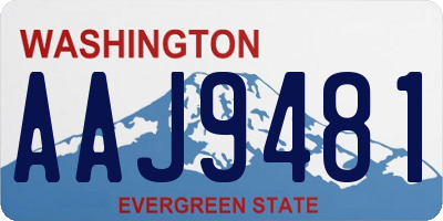 WA license plate AAJ9481