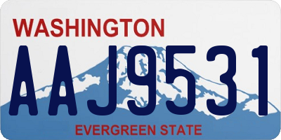 WA license plate AAJ9531