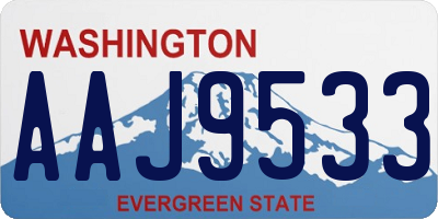 WA license plate AAJ9533
