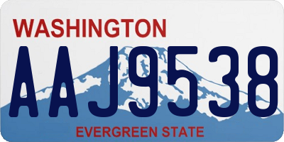 WA license plate AAJ9538