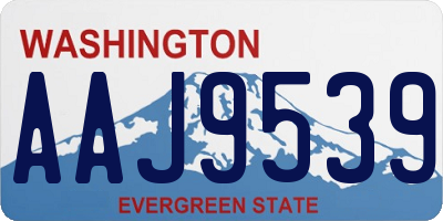 WA license plate AAJ9539