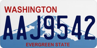 WA license plate AAJ9542