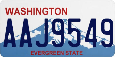 WA license plate AAJ9549