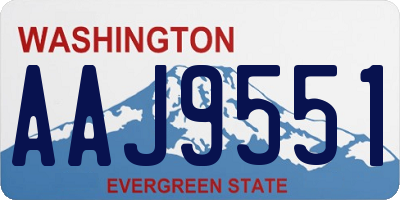 WA license plate AAJ9551