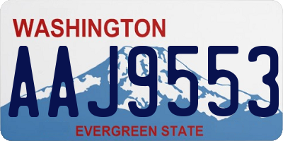 WA license plate AAJ9553
