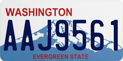 WA license plate AAJ9561