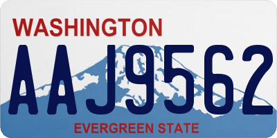WA license plate AAJ9562