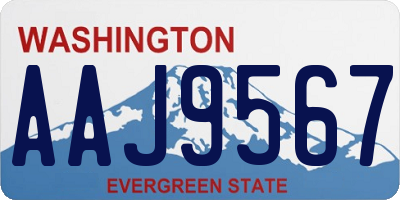 WA license plate AAJ9567