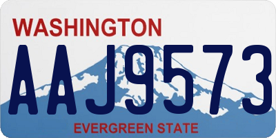 WA license plate AAJ9573