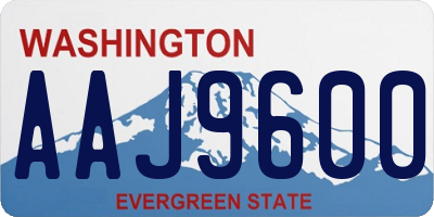 WA license plate AAJ9600