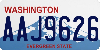 WA license plate AAJ9626