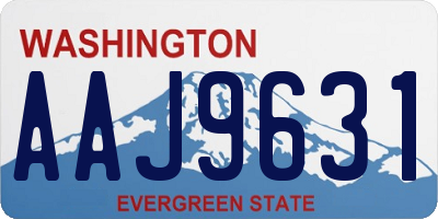 WA license plate AAJ9631