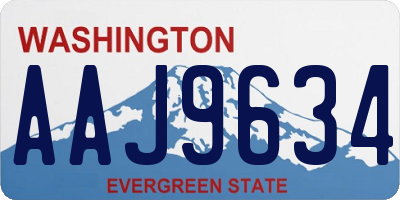 WA license plate AAJ9634