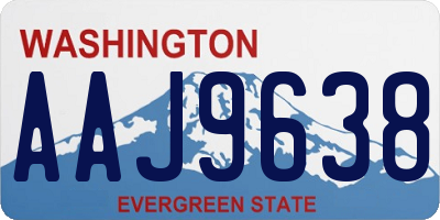 WA license plate AAJ9638