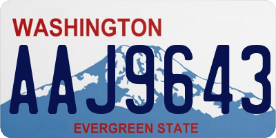 WA license plate AAJ9643