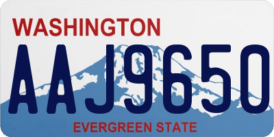 WA license plate AAJ9650