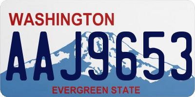 WA license plate AAJ9653