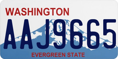 WA license plate AAJ9665
