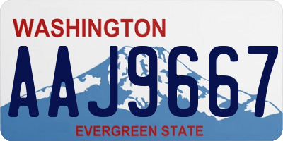 WA license plate AAJ9667