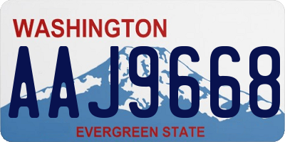 WA license plate AAJ9668