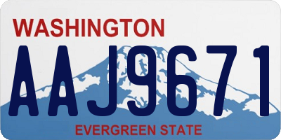 WA license plate AAJ9671
