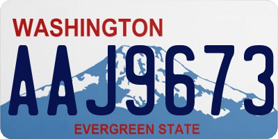 WA license plate AAJ9673