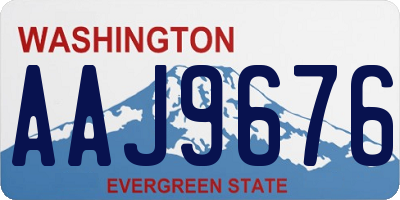 WA license plate AAJ9676