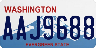 WA license plate AAJ9688