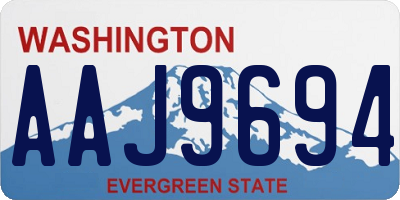WA license plate AAJ9694