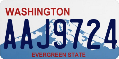 WA license plate AAJ9724