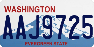 WA license plate AAJ9725