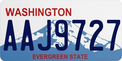 WA license plate AAJ9727