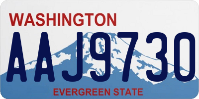 WA license plate AAJ9730
