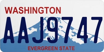 WA license plate AAJ9747
