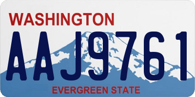 WA license plate AAJ9761