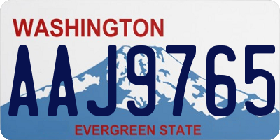 WA license plate AAJ9765