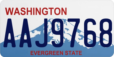 WA license plate AAJ9768