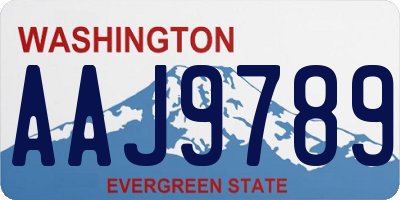 WA license plate AAJ9789