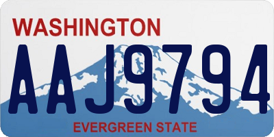 WA license plate AAJ9794