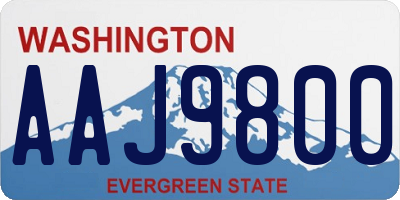 WA license plate AAJ9800
