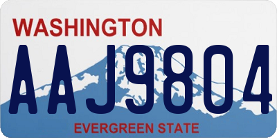WA license plate AAJ9804
