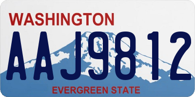 WA license plate AAJ9812