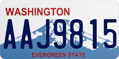 WA license plate AAJ9815