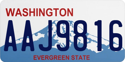 WA license plate AAJ9816