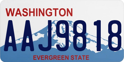 WA license plate AAJ9818