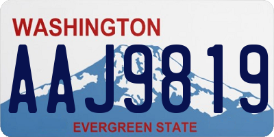 WA license plate AAJ9819